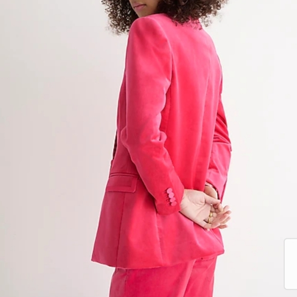 J Crew Collection Willa Blazer in Tipped Stretch Velvet - Picture 3 of 14